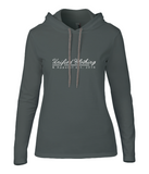 Anvil Ladies Fashion Basic Long Sleeve Hooded T-Shirt Unified Clothing Est. White - Unified Clothing